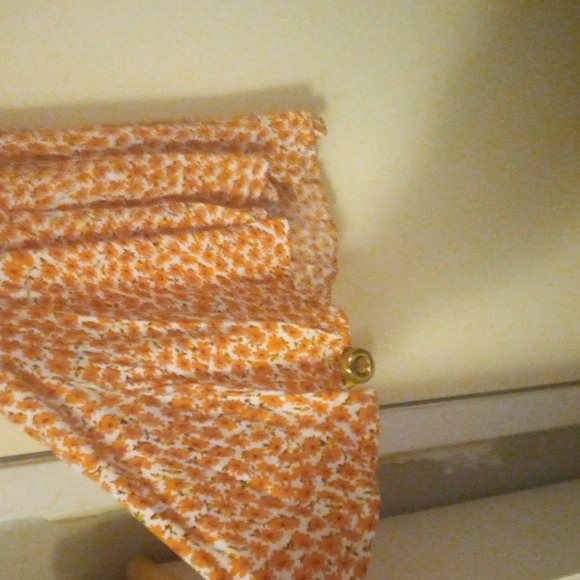 Orange and white Summer shirts spaghetti string zip up the back flare bottom - Picture 5 of 7
